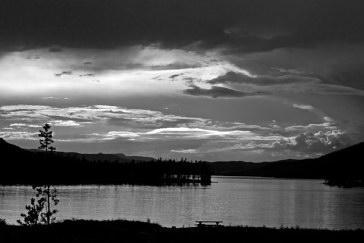 Sunset over Lake Granby, Colorado B&W - photo by Bob Fergeson